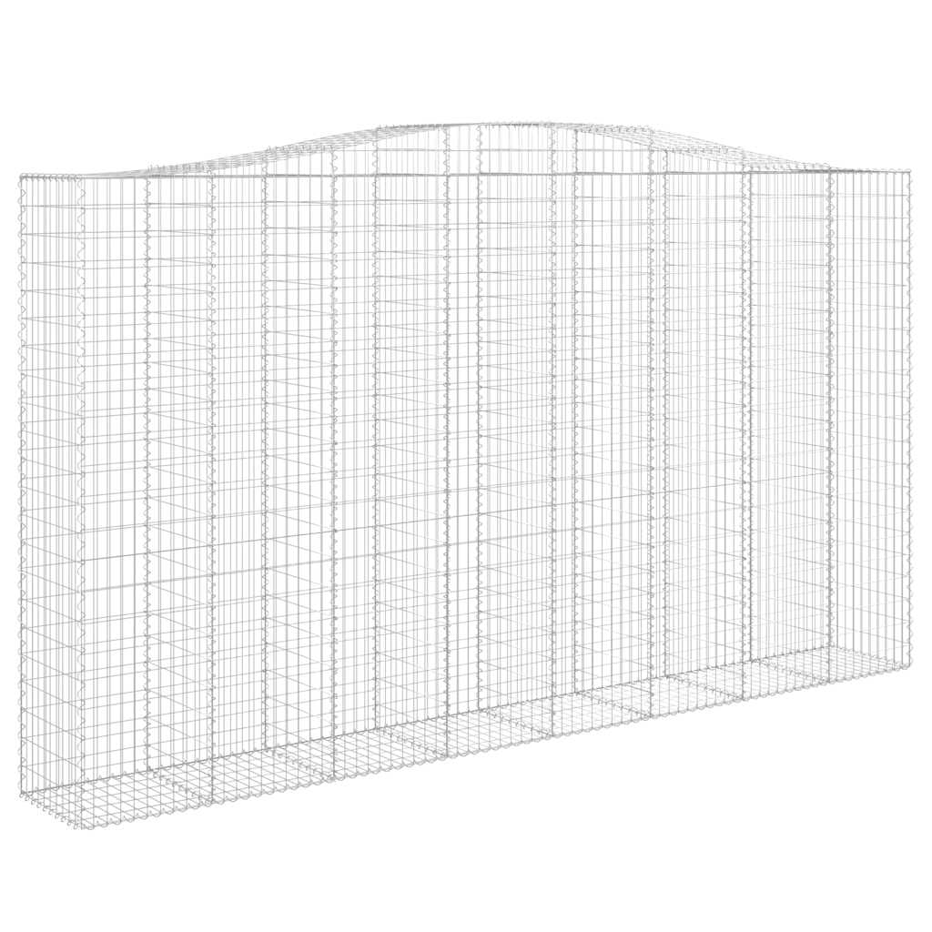 Gabionen Mit Hochbogen 6 Stk. 400X50X220/240Cm Verzinktes Eisen