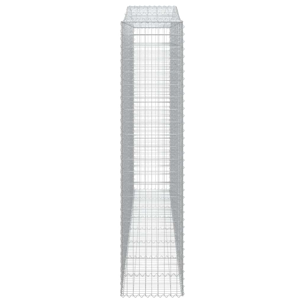 Gabionen Mit Hochbogen 6 Stk. 400X50X220/240Cm Verzinktes Eisen