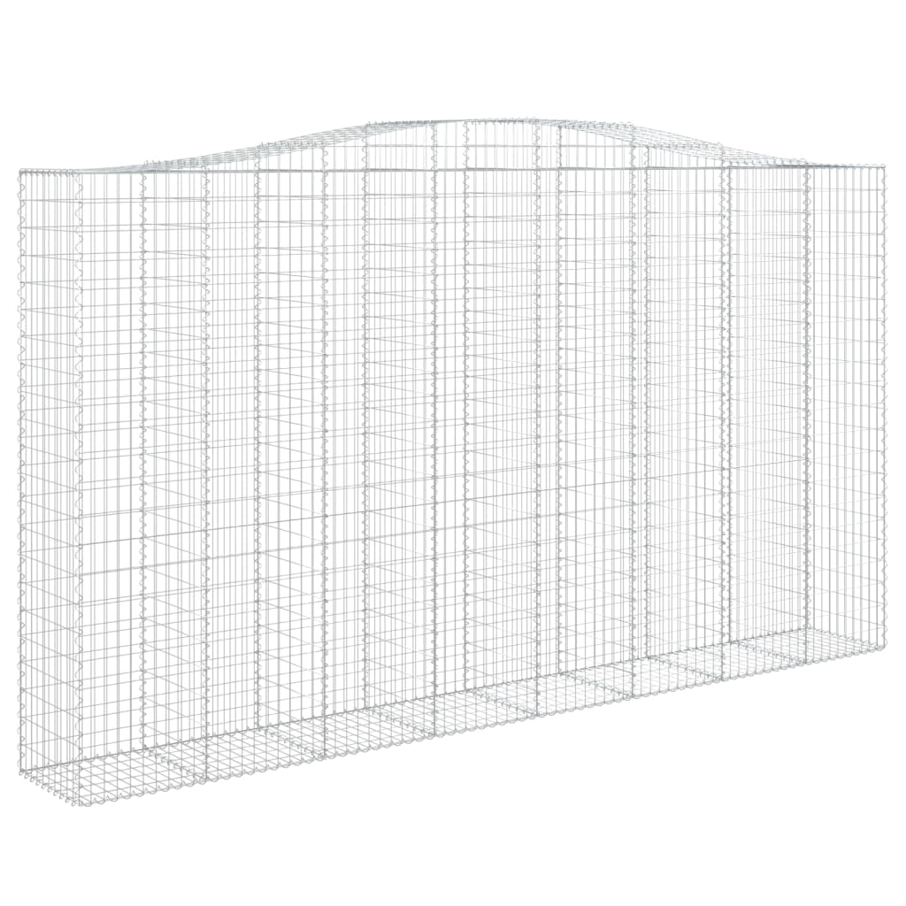 Gabionen Mit Hochbogen 7 Stk. 400X50X220/240Cm Verzinktes Eisen