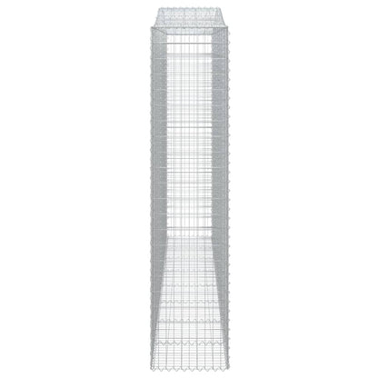 Gabionen Mit Hochbogen 7 Stk. 400X50X220/240Cm Verzinktes Eisen