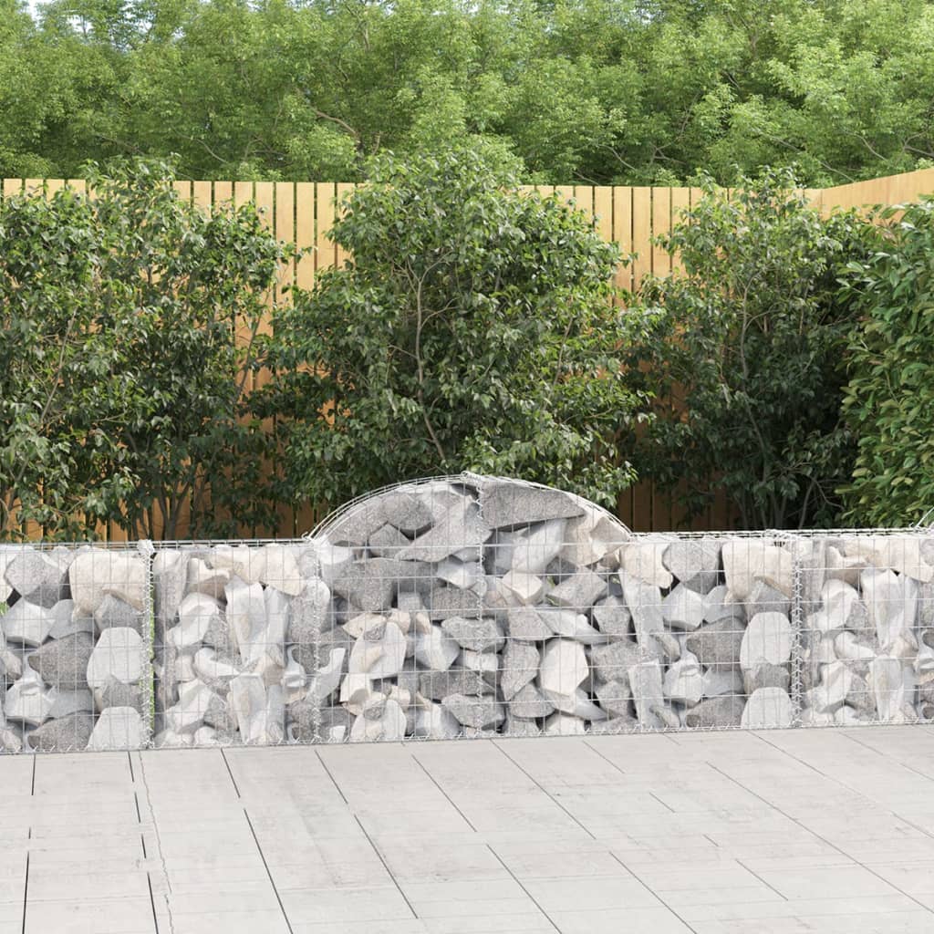 Gabionen Mit Hochbogen 10 Stk. Verzinktes Eisen