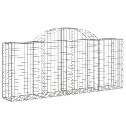 Gabionen Mit Hochbogen 14 Stk. 200X30X80/100Cm Verzinktes Eisen