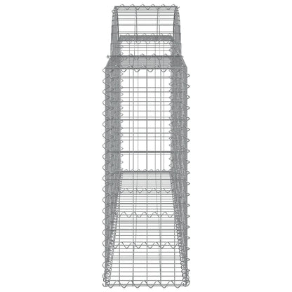 Gabionen Mit Hochbogen 14 Stk. 200X30X80/100Cm Verzinktes Eisen