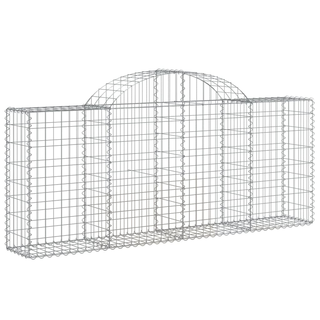 Gabionen Mit Hochbogen 18 Stk. 200X30X80/100Cm Verzinktes Eisen