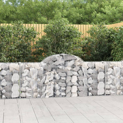 Gabionen Mit Hochbogen 18 Stk. 200X30X80/100Cm Verzinktes Eisen