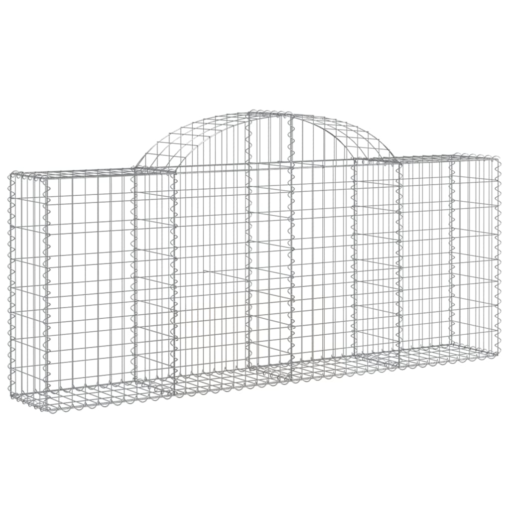 Gabionen Mit Hochbogen 20 Stk. 200X30X80/100Cm Verzinktes Eisen