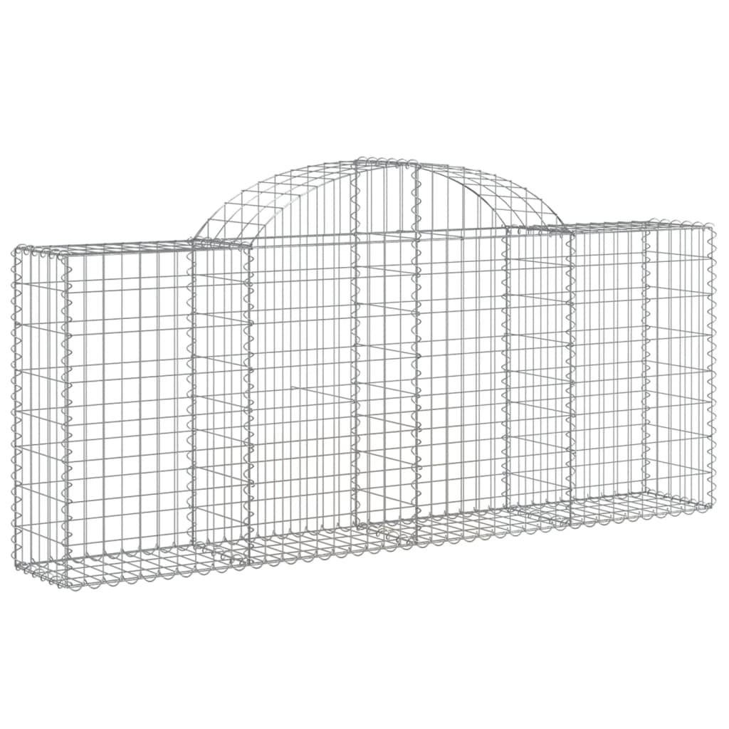Gabionen Mit Hochbogen 25 Stk. 200X30X80/100Cm Verzinktes Eisen