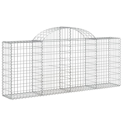 Gabionen Mit Hochbogen 25 Stk. 200X30X80/100Cm Verzinktes Eisen