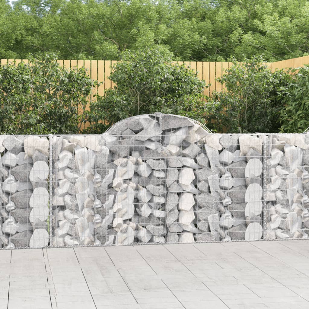 Gabionen Mit Hochbogen 10Stk. 200X30X100/120Cm Verzinktes Eisen