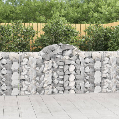 Gabionen Mit Hochbogen 10Stk. 200X30X100/120Cm Verzinktes Eisen