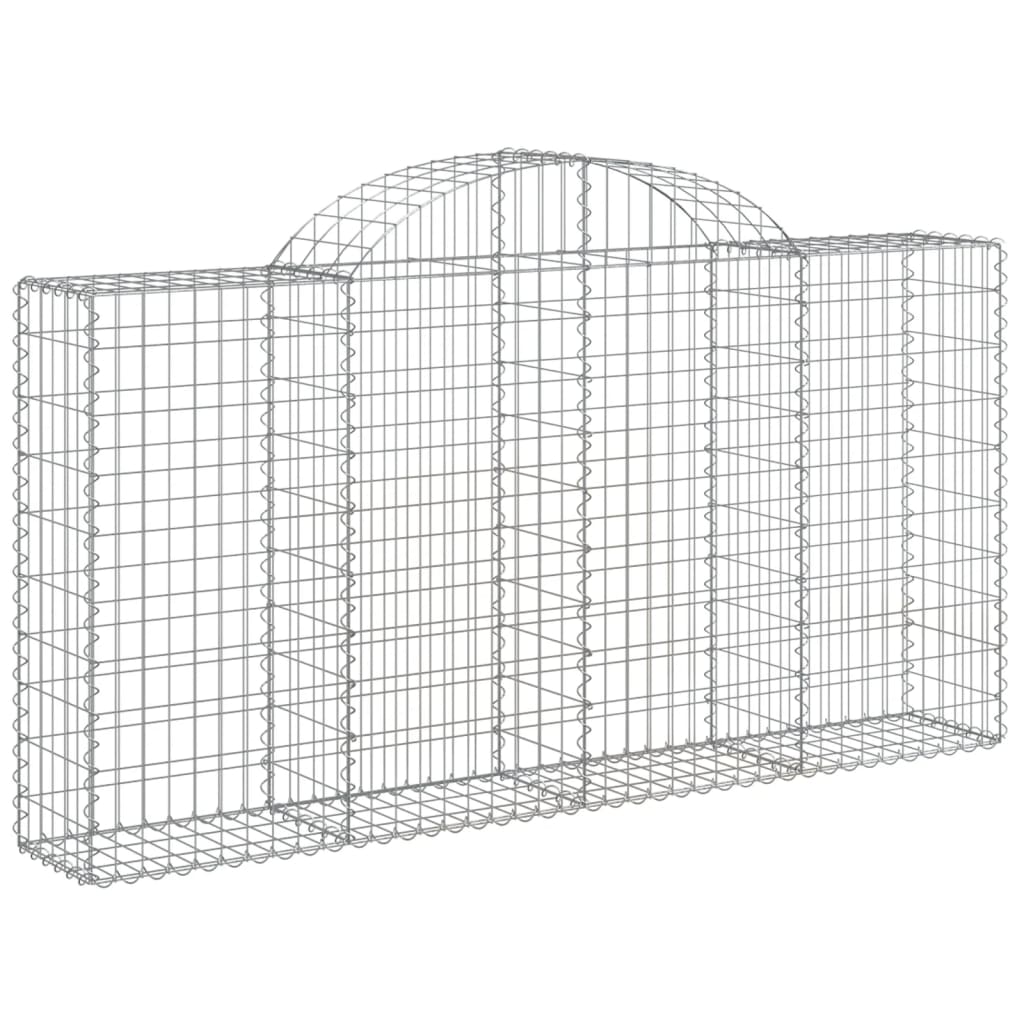 Gabionen Mit Hochbogen 12Stk. 200X30X100/120Cm Verzinktes Eisen