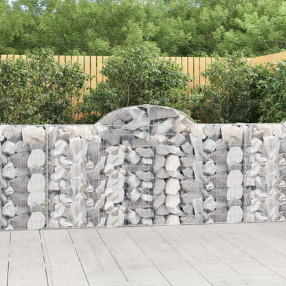 Gabionen Mit Hochbogen 12Stk. 200X30X100/120Cm Verzinktes Eisen