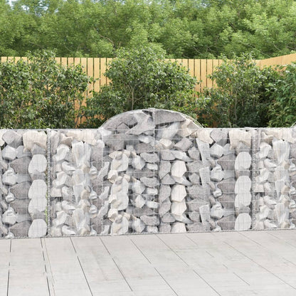 Gabionen Mit Hochbogen 14Stk. 200X30X100/120Cm Verzinktes Eisen