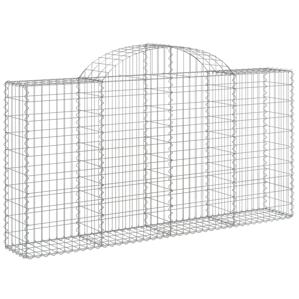 Gabionen Mit Hochbogen 18Stk. 200X30X100/120Cm Verzinktes Eisen