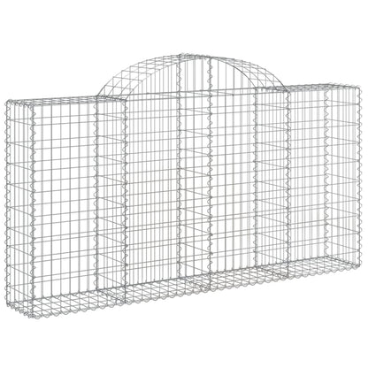 Gabionen Mit Hochbogen 18Stk. 200X30X100/120Cm Verzinktes Eisen