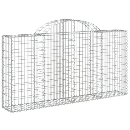 Gabionen Mit Hochbogen 30Stk. 200X30X100/120Cm Verzinktes Eisen