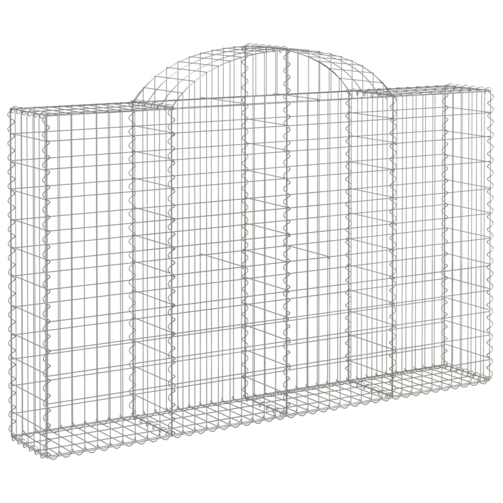 Gabionen Mit Hochbogen 2 Stk. 200X30X120/140Cm Verzinktes Eisen