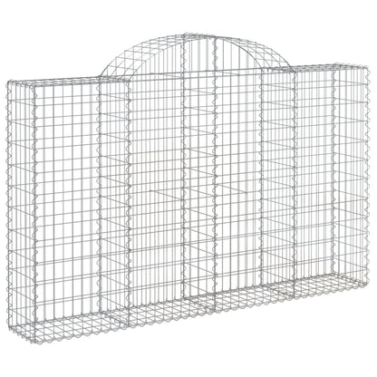Gabionen Mit Hochbogen 6 Stk. 200X30X120/140Cm Verzinktes Eisen