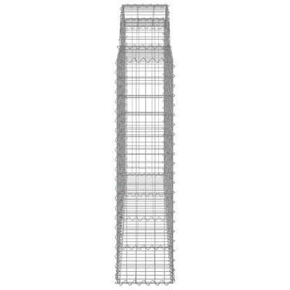 Gabionen Mit Hochbogen 6 Stk. 200X30X120/140Cm Verzinktes Eisen