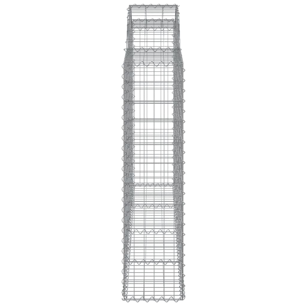 Gabionen Mit Hochbogen 8 Stk. 200X30X120/140Cm Verzinktes Eisen