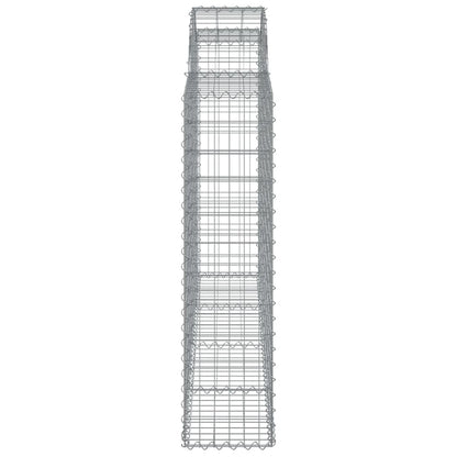 Gabionen Mit Hochbogen 9 Stk. 200X30X120/140Cm Verzinktes Eisen