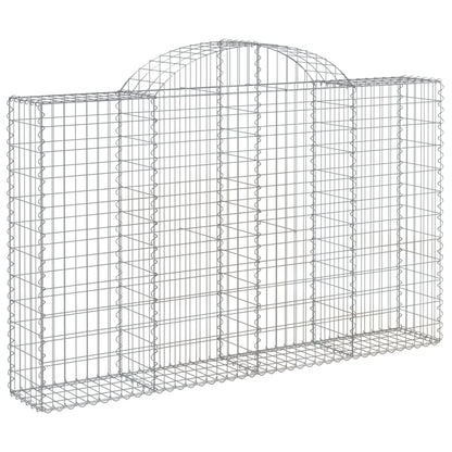 Gabionen Mit Hochbogen 11Stk. 200X30X120/140Cm Verzinktes Eisen