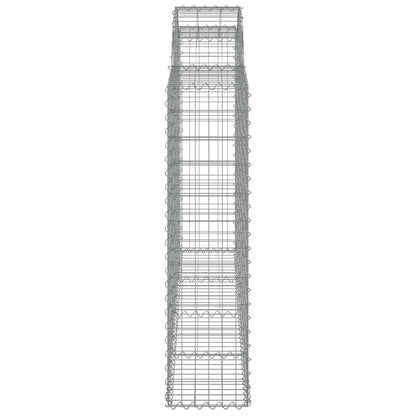 Gabionen Mit Hochbogen 12Stk. 200X30X120/140Cm Verzinktes Eisen