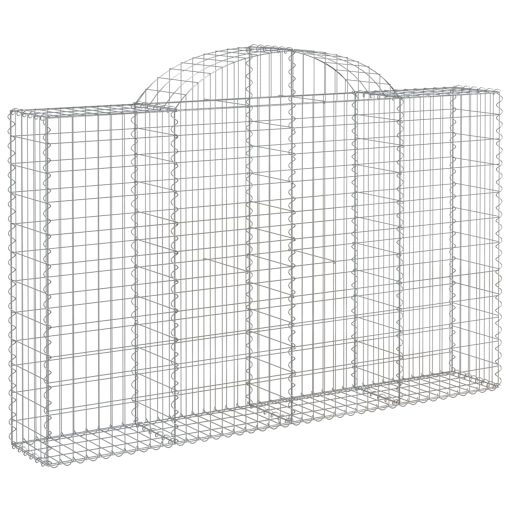 Gabionen Mit Hochbogen 13Stk. 200X30X120/140Cm Verzinktes Eisen