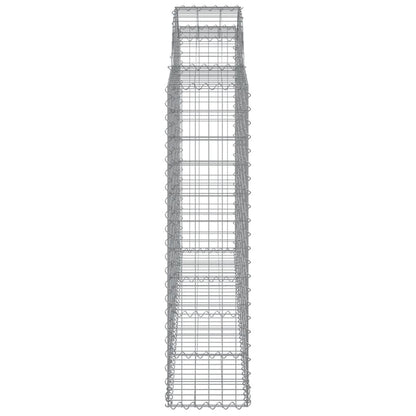 Gabionen Mit Hochbogen 15Stk. 200X30X120/140Cm Verzinktes Eisen