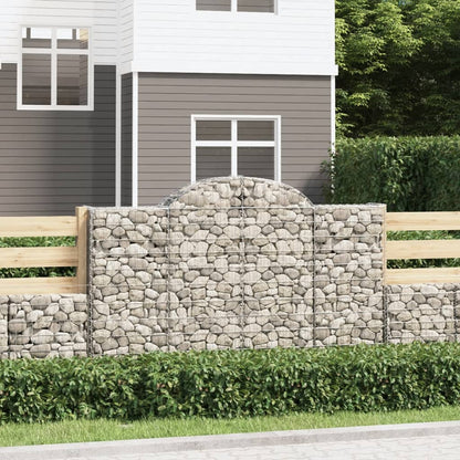 Gabionen Mit Hochbogen 18Stk. 200X30X120/140Cm Verzinktes Eisen