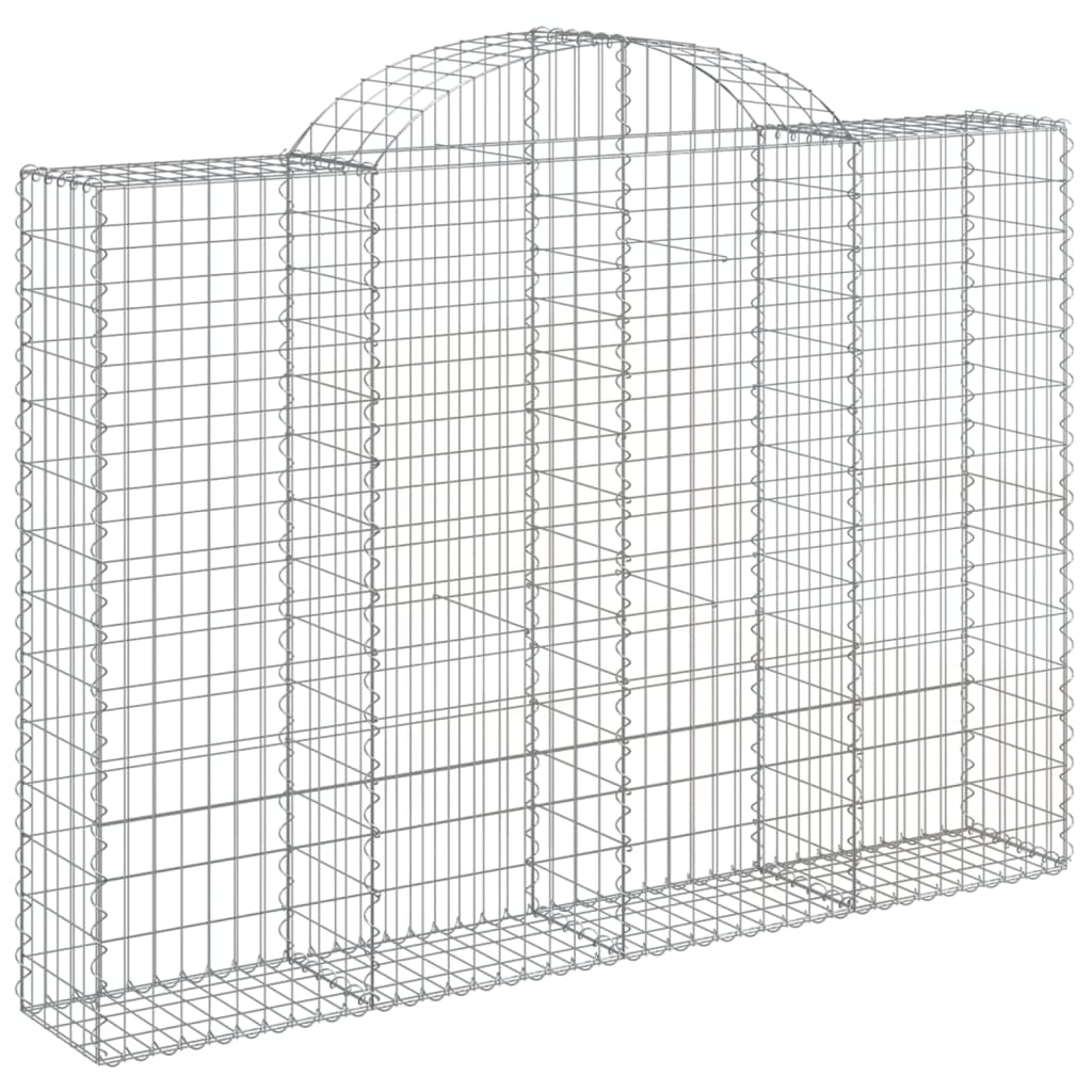 Gabionen Mit Hochbogen 4 Stk. 200X30X140/160Cm Verzinktes Eisen
