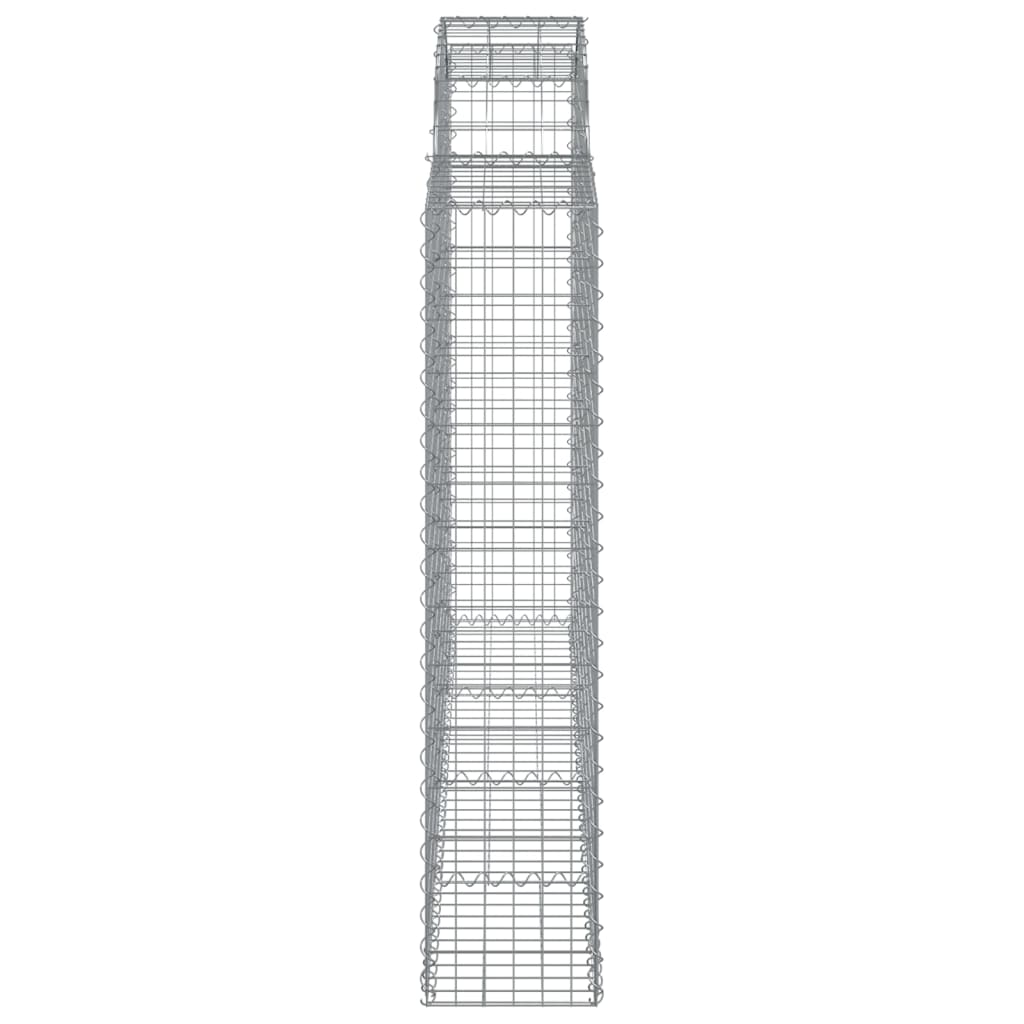 Gabionen Mit Hochbogen 4 Stk. 200X30X140/160Cm Verzinktes Eisen