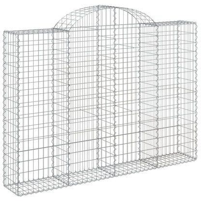 Gabionen Mit Hochbogen 8 Stk. 200X30X140/160Cm Verzinktes Eisen