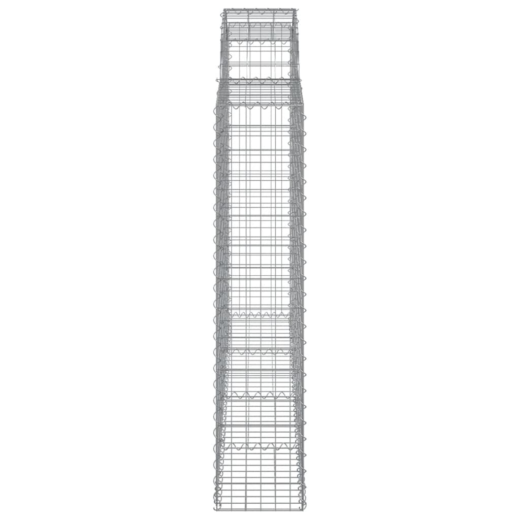Gabionen Mit Hochbogen 8 Stk. 200X30X140/160Cm Verzinktes Eisen