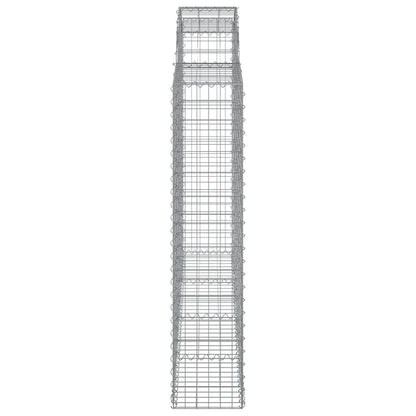 Gabionen Mit Hochbogen 8 Stk. 200X30X140/160Cm Verzinktes Eisen