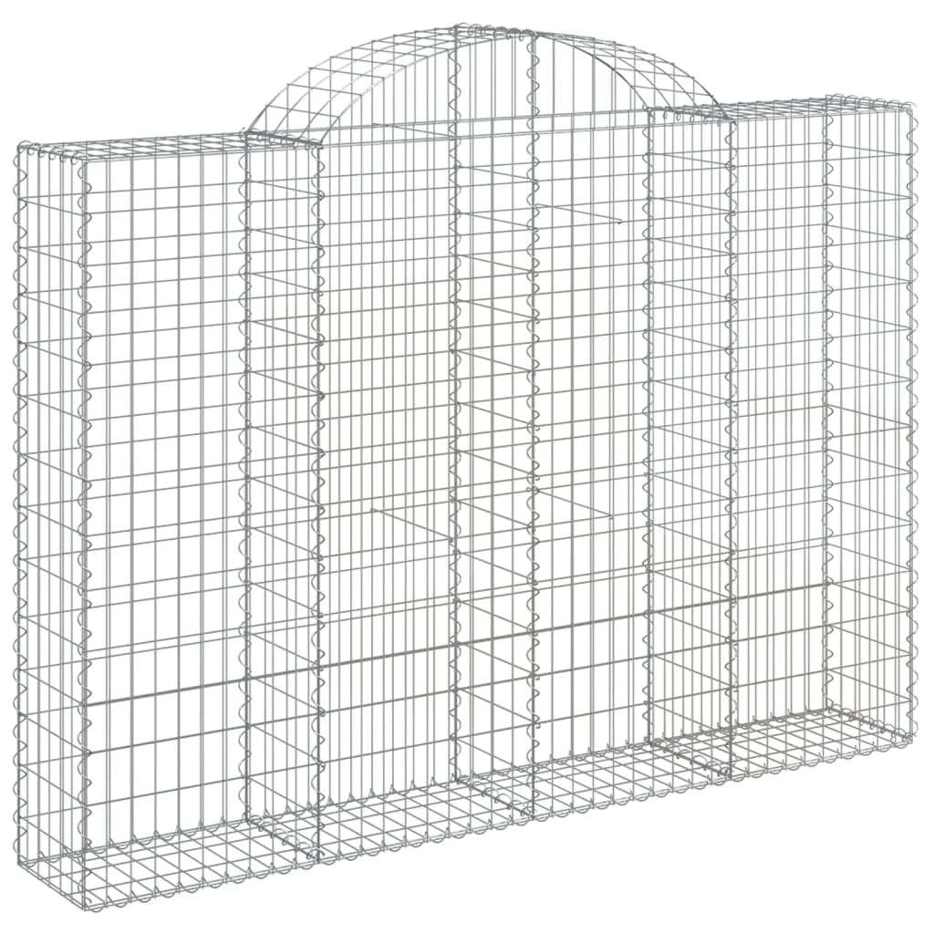 Gabionen Mit Hochbogen 9 Stk. 200X30X140/160Cm Verzinktes Eisen