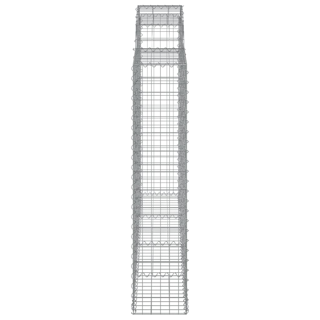 Gabionen Mit Hochbogen 10Stk. 200X30X140/160Cm Verzinktes Eisen