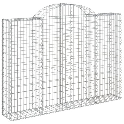 Gabionen Mit Hochbogen 14Stk. 200X30X140/160Cm Verzinktes Eisen