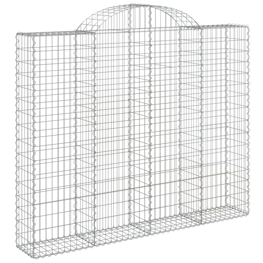 Gabionen Mit Hochbogen 2 Stk. 200X30X160/180Cm Verzinktes Eisen