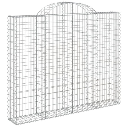 Gabionen Mit Hochbogen 2 Stk. 200X30X160/180Cm Verzinktes Eisen