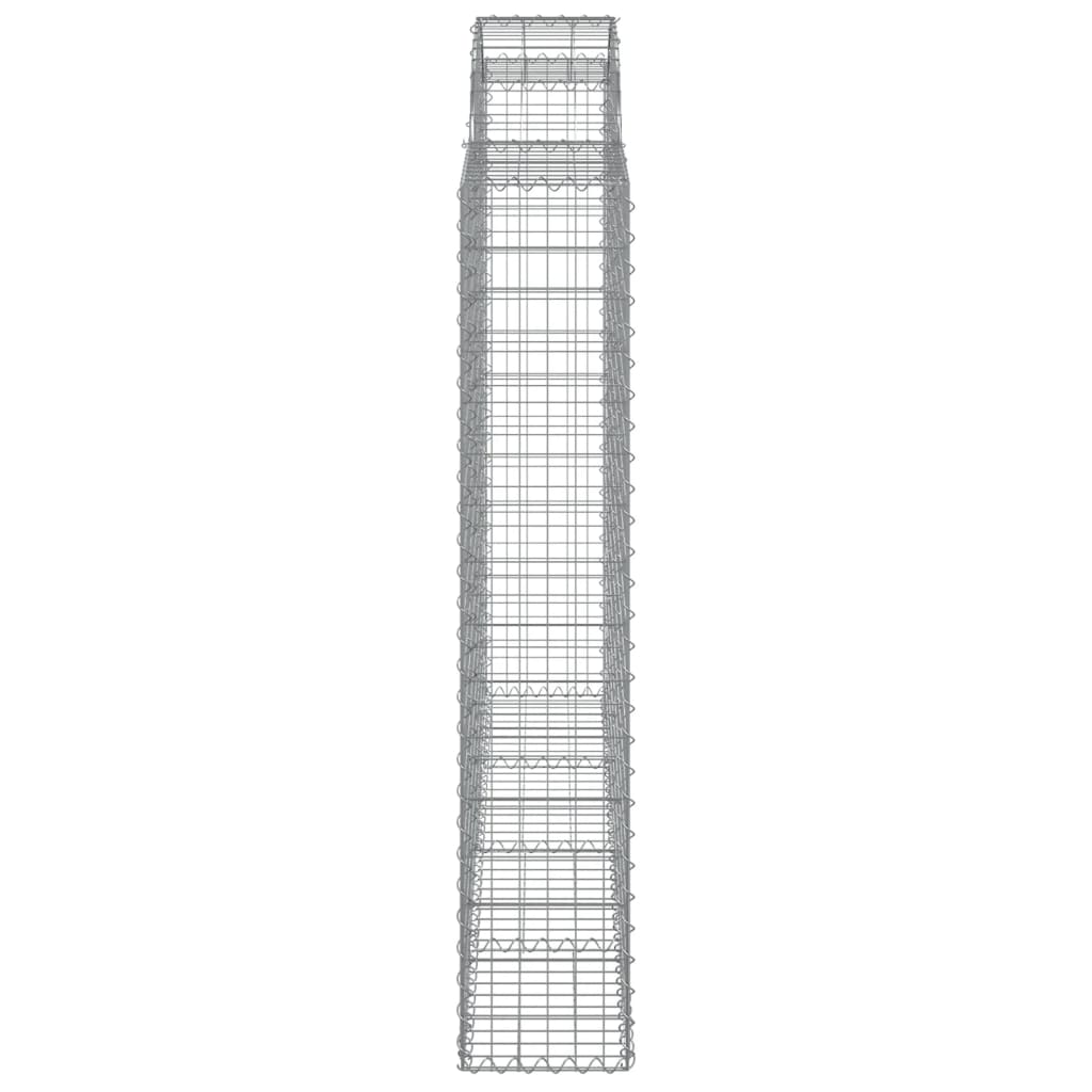 Gabionen Mit Hochbogen 2 Stk. 200X30X160/180Cm Verzinktes Eisen
