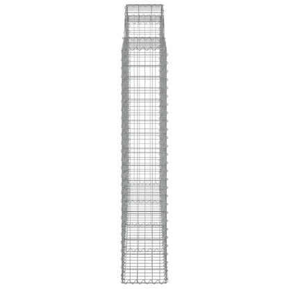 Gabionen Mit Hochbogen 2 Stk. 200X30X160/180Cm Verzinktes Eisen