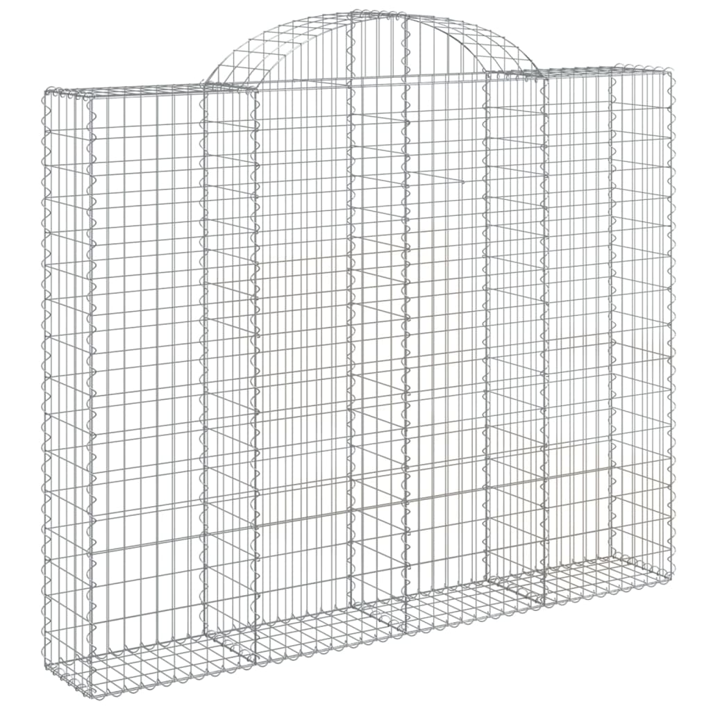 Gabionen Mit Hochbogen 3 Stk. 200X30X160/180Cm Verzinktes Eisen