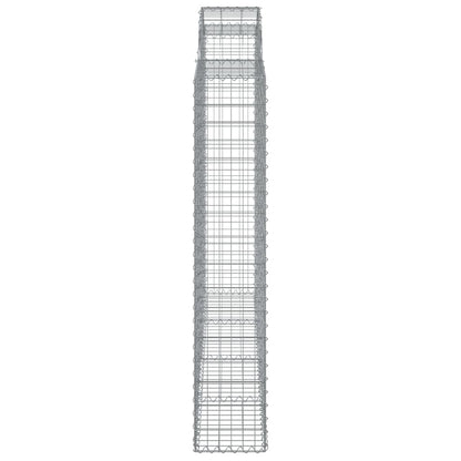 Gabionen Mit Hochbogen 3 Stk. 200X30X160/180Cm Verzinktes Eisen