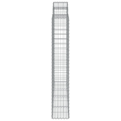 Gabionen Mit Hochbogen 3 Stk. 200X30X180/200Cm Verzinktes Eisen