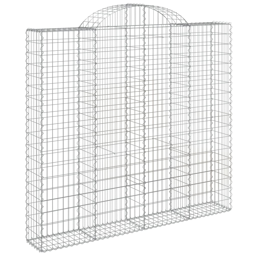 Gabionen Mit Hochbogen 4 Stk. 200X30X180/200Cm Verzinktes Eisen