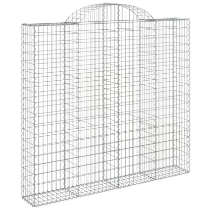 Gabionen Mit Hochbogen 4 Stk. 200X30X180/200Cm Verzinktes Eisen