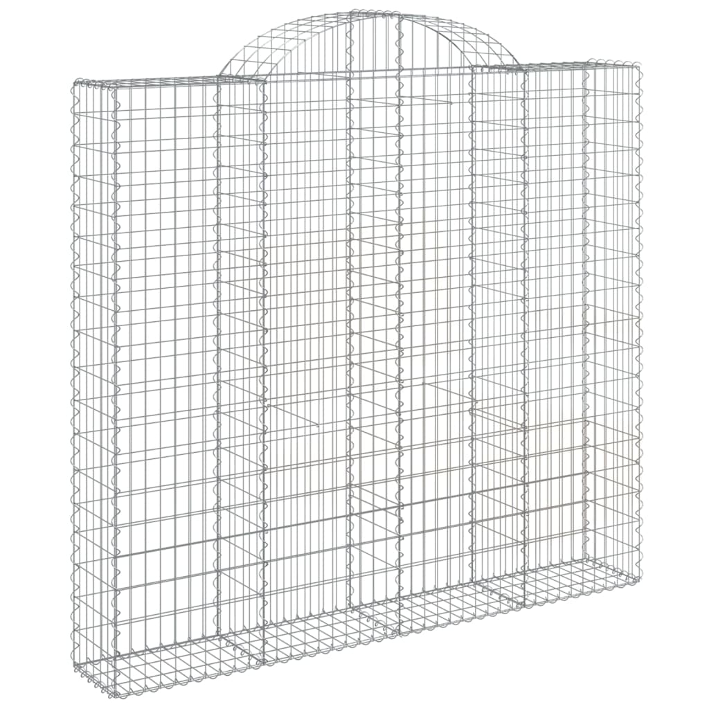 Gabionen Mit Hochbogen 5 Stk. 200X30X180/200Cm Verzinktes Eisen