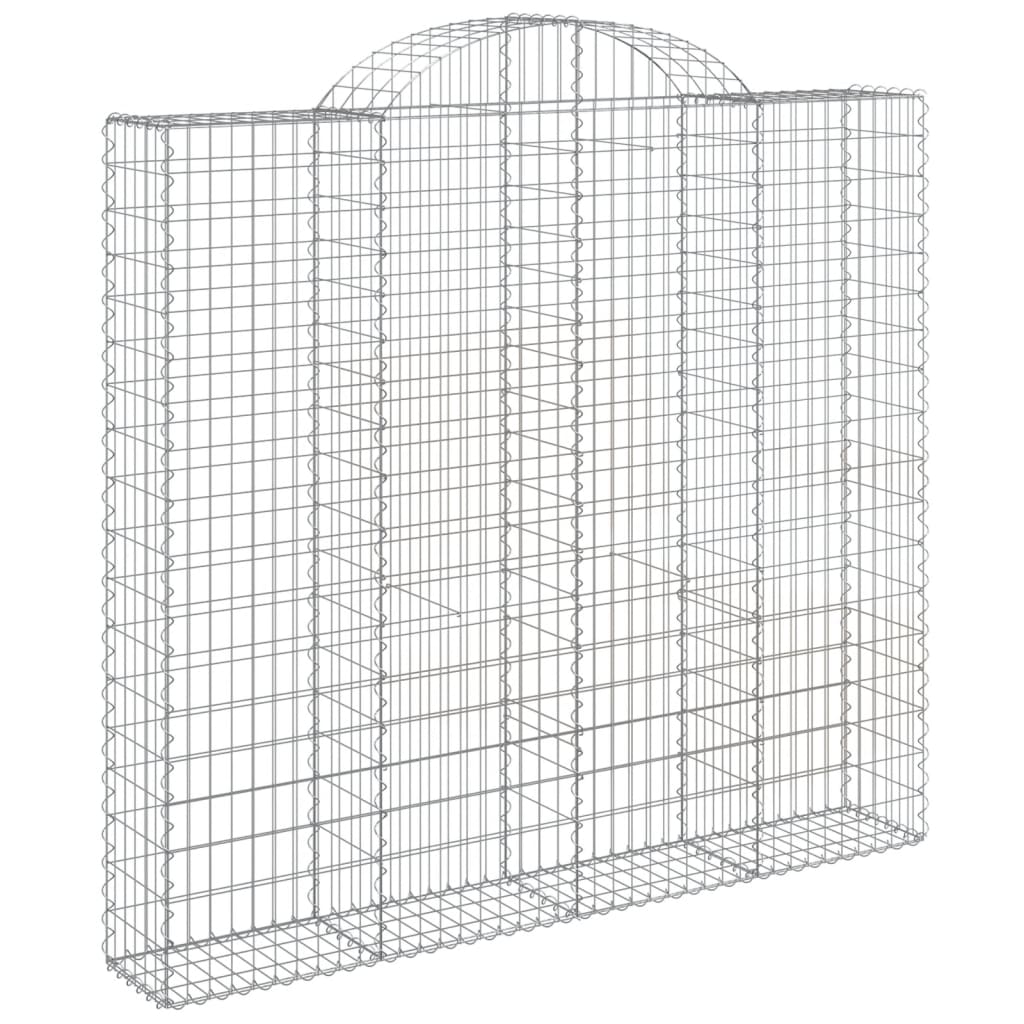 Gabionen Mit Hochbogen 6 Stk. 200X30X180/200Cm Verzinktes Eisen