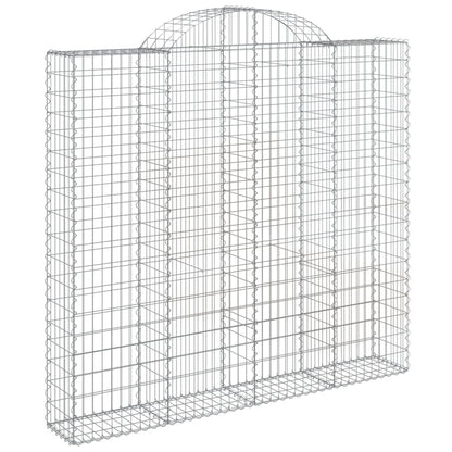 Gabionen Mit Hochbogen 6 Stk. 200X30X180/200Cm Verzinktes Eisen